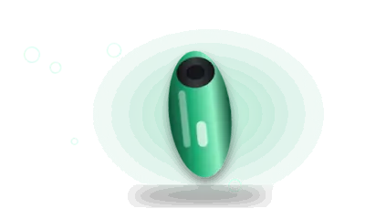 Illustration of an air-pulse toy (drawing, not the actual product)