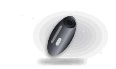 Illustration of an air-pulse toy (drawing, not the actual product)