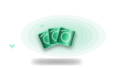Illustration of foil condom wrappers (drawing, not the actual product)