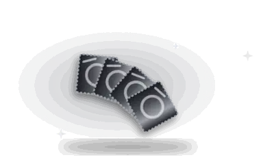 Illustration of foil condom wrappers (drawing, not the actual product)
