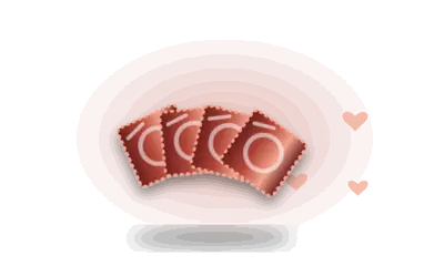 Illustration of foil condom wrappers (drawing, not the actual product)