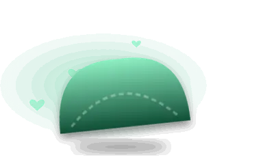 Illustration of a curved cushion (drawing, not the actual product)