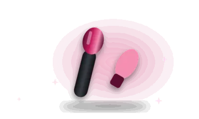 Illustration of a vibrator with a spare head (drawing, not the actual product)