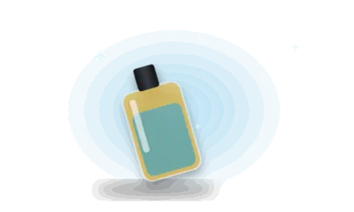 Illustration of a glass lube bottle (drawing, not the actual product)