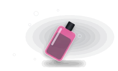 Illustration of a glass lube bottle (drawing, not the actual product)