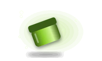 Illustration of a balm jar (drawing, not the actual product)