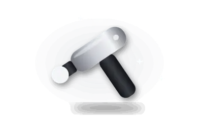 Illustration of a handheld body massager (drawing, not the actual product)