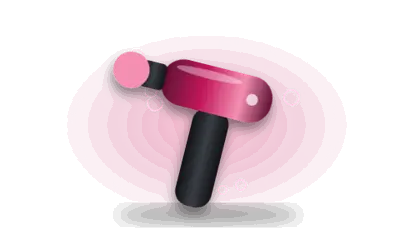 Illustration of a handheld body massager (drawing, not the actual product)