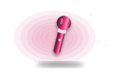 Illustration of a mini wand massager (drawing, not the actual product)