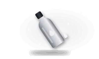 Illustration of a massage-oil bottle (drawing, not the actual product)