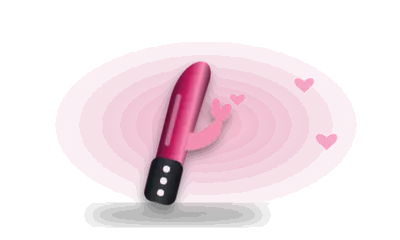 Illustration of a rabbit-style vibrator (drawing, not the actual product)