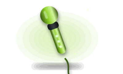 Illustration of a wand massager (drawing, not the actual product)