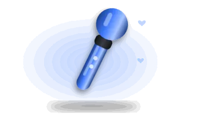 Illustration of a wand massager (drawing, not the actual product)