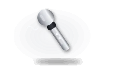 Illustration of a wand massager (drawing, not the actual product)