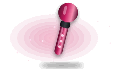 Illustration of a wand massager (drawing, not the actual product)