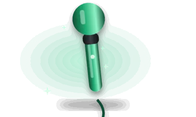 Illustration of a wand massager (drawing, not the actual product)