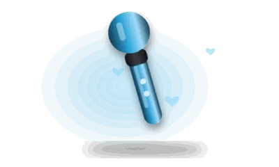 Illustration of a wand massager (drawing, not the actual product)
