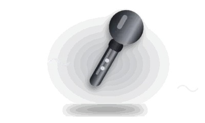 Illustration of a wand massager (drawing, not the actual product)