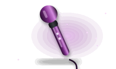 Illustration of a wand massager (drawing, not the actual product)