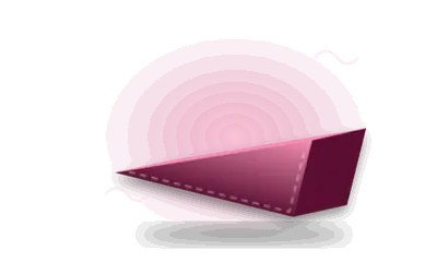 Illustration of a foam wedge (drawing, not the actual product)