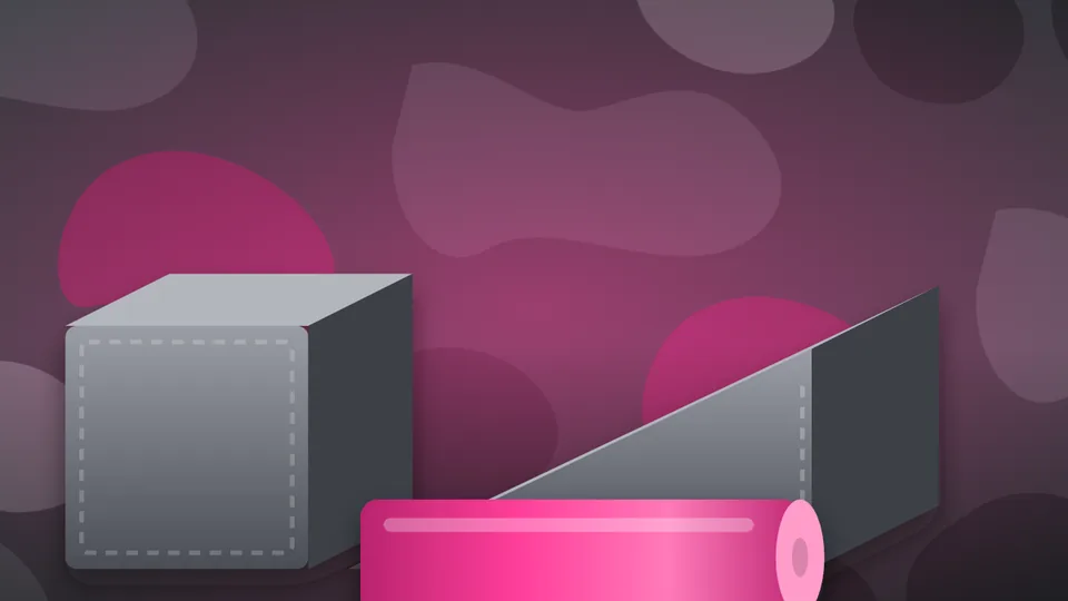 Illustration: gray foam cube, wedge and pink bolster